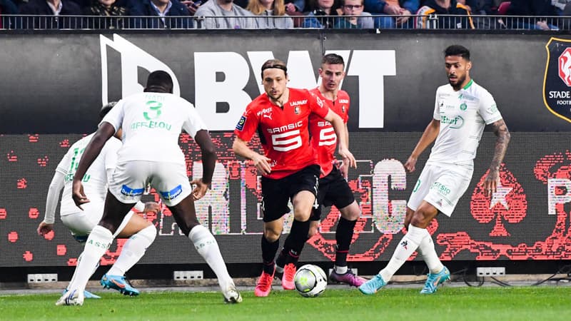 Ligue 1: Rennes et Majer enfoncent Saint-Etienne et préservent leur place sur le podium
