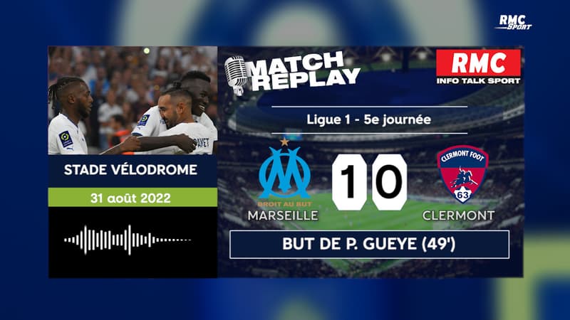 OM 1-0 Clermont : Le goal replay de la courte victoire phocéenne avec les commentaires RMC