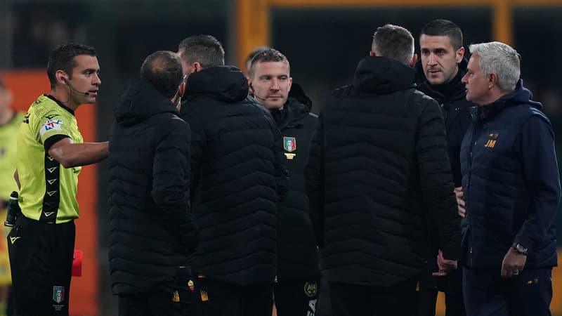 AS Rome: expulsé et très remonté, Mourinho envisage une action juridique contre un arbitre