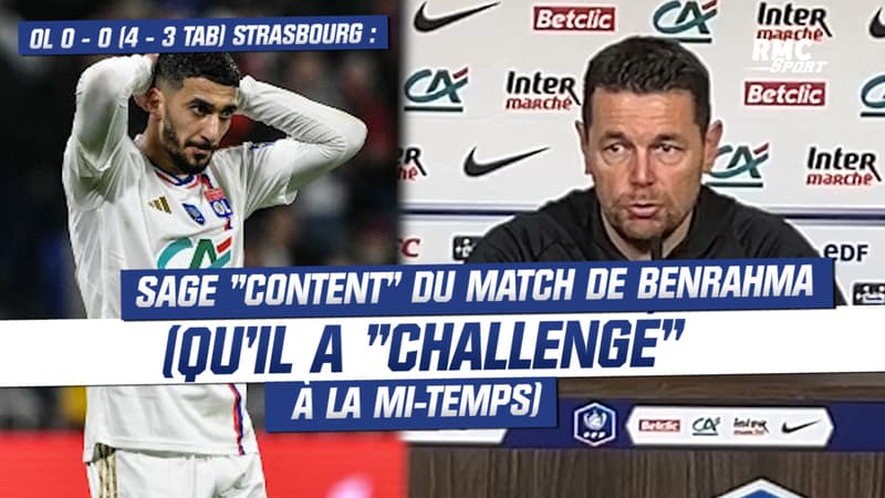 OL 0-0 (4-3 tab) Strasbourg : Sage “content” du match de Benrahma (qu’il a “challengé” à la mi-temps)