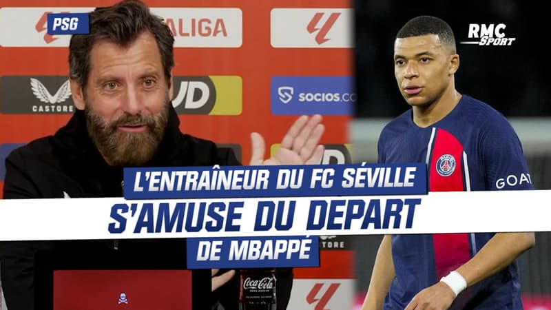 PSG : l’entraîneur du FC Séville s’amuse du départ de Mbappé