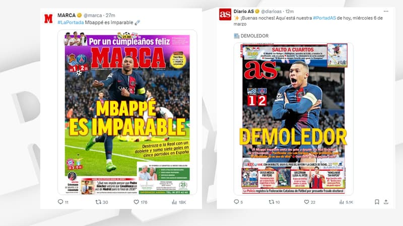 “D’un autre niveau”, “démolisseur”… La presse espagnole célèbre un Mbappé “imparable”