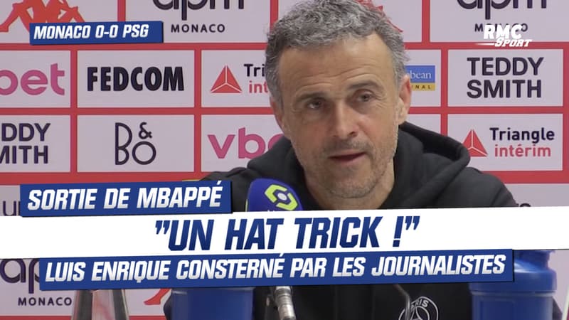 Monaco 0-0 PSG: “Un hat trick !” Luis Enrique cinglant après les mêmes questions sur la sortie de Mbappé