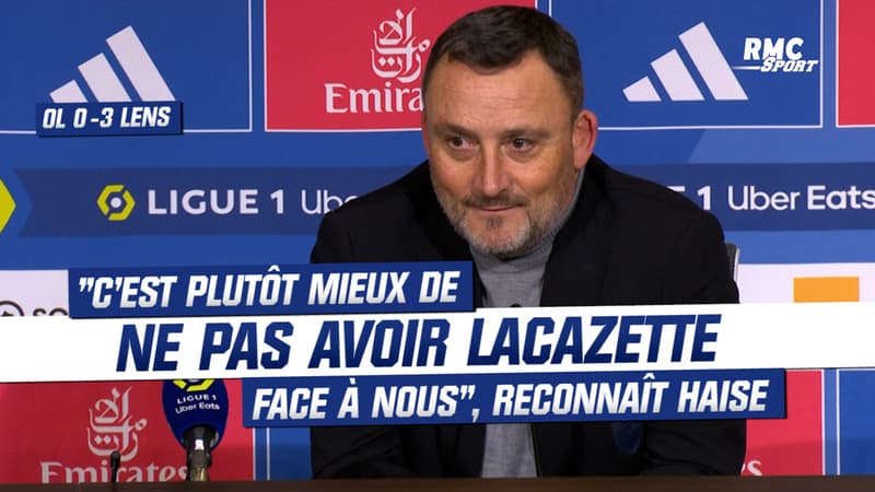 OL 0-3 Lens : “C’est plutôt mieux de ne pas avoir Lacazette face à nous”, reconnaît Haise