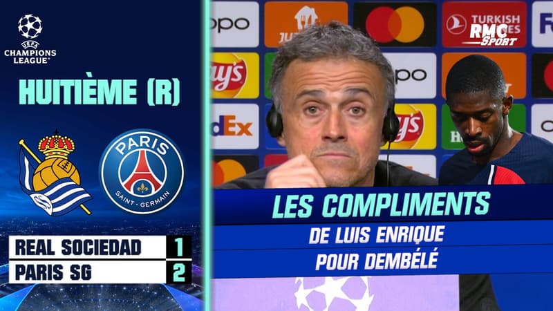 Real Sociedad 1-2 Paris SG : Les compliments de Luis Enrique pour Dembélé