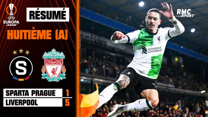 Résumé : Sparta Prague 1-5 Liverpool – Ligue Europa (8e de finale aller)