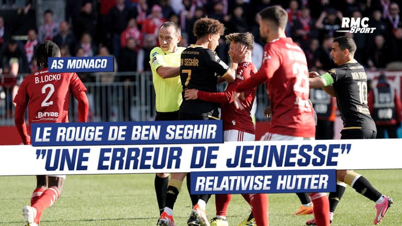 AS Monaco : le carton rouge de Ben Seghir, “une erreur qui lui servira” relativise Hutter