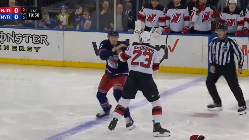 Hockey sur glace (NHL): une bagarre générale éclate… au bout de deux secondes de jeu