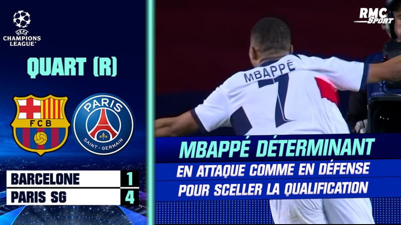 Barcelone 1-4 PSG : Mbappé à la récupération puis la finition… le quatrième but parisien sous tous les angles
