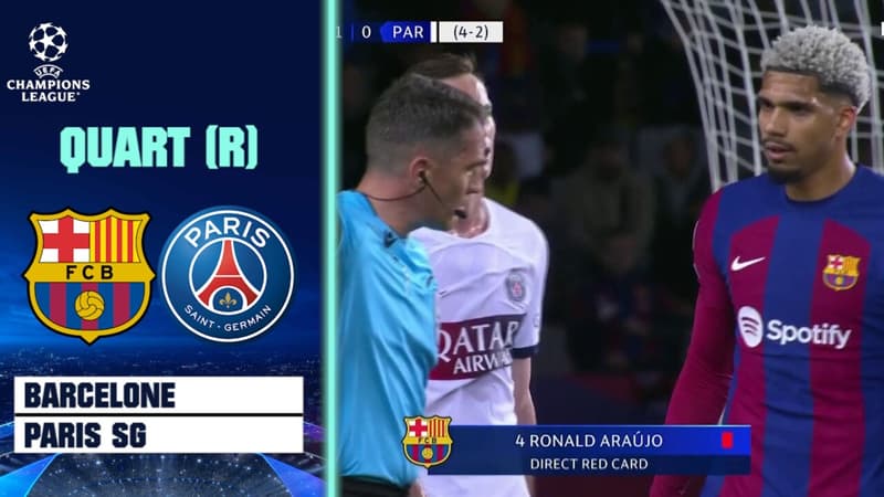 Barcelone – Paris SG : carton rouge pour Araújo, Paris reprend espoir (1-0)