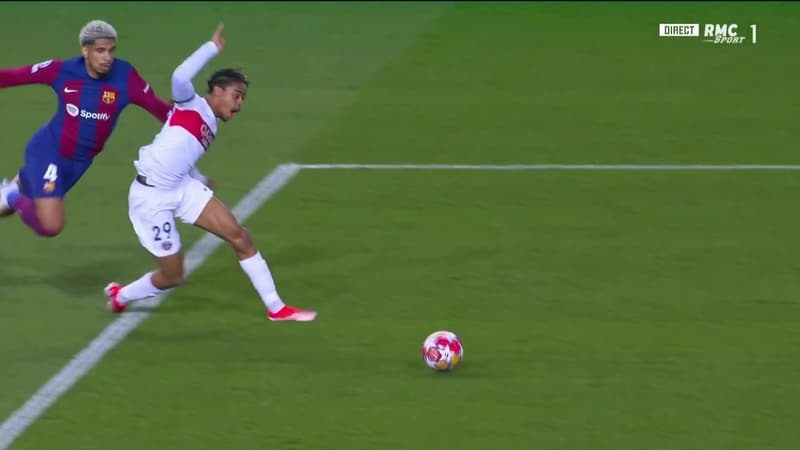 Barça-PSG: y avait-il pénalty pour Paris avec la faute d’Araujo sur Barcola?