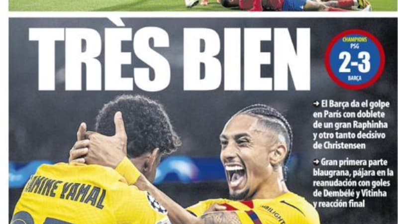PSG-Barça: la presse catalane jubile en français après la victoire barcelonaise