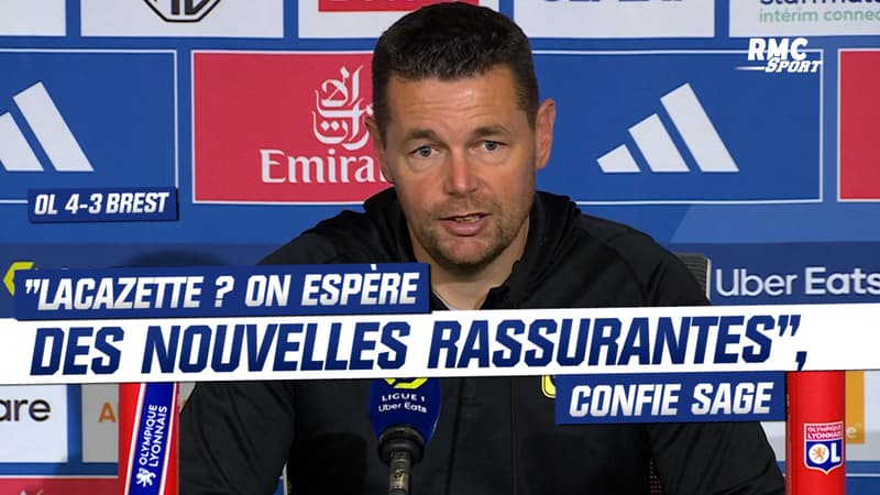 OL 4-3 Brest : “Lacazette ? On espère des nouvelles rassurantes”, confie Sage