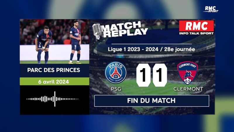 PSG 1-1 Clermont : Paris accroché avant de retrouver le Barça et la Ligue des champions… Le goal replay