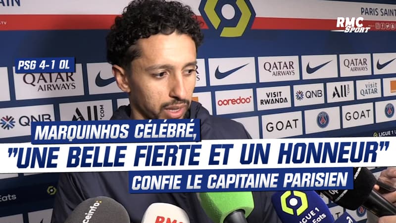 PSG 4-1 OL : Marquinhos célébré, “une belle fierté et un honneur” confie le capitaine parisien