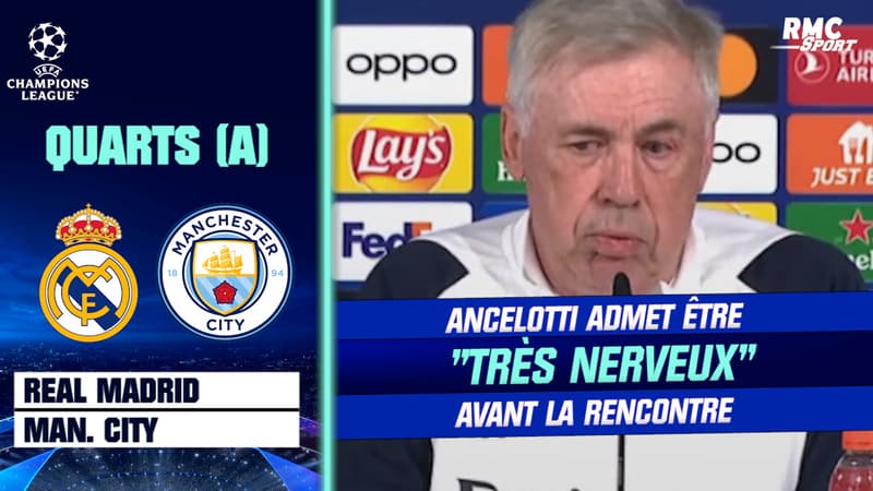 Real Madrid – Manchester City : Ancelotti admet être “très nerveux” avant la rencontre