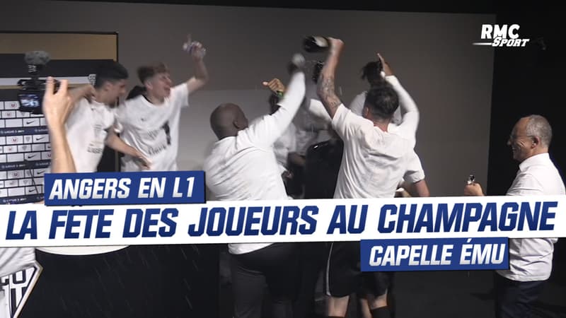 Angers en L1: L’émotion de Capelle et la fête des joueurs au champagne