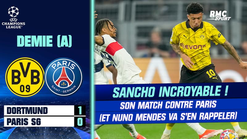 Dortmund 1-0 Paris SG : Le gros match de Sancho (et Nuno Mendes va s’en rappeler)