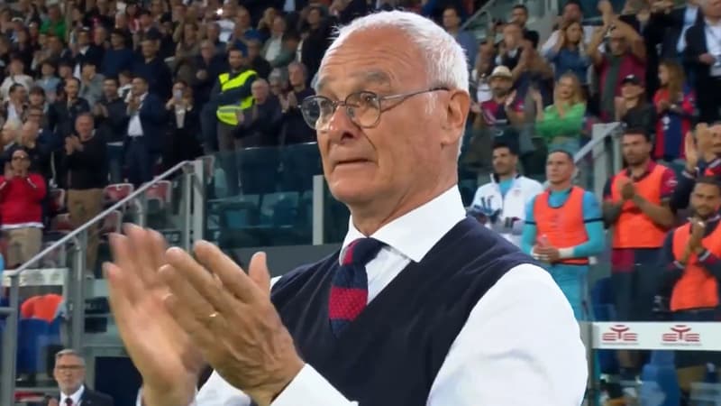 Cagliari: les larmes de Ranieri pendant l’ovation du stade (et de l’arbitre) pour son dernier match