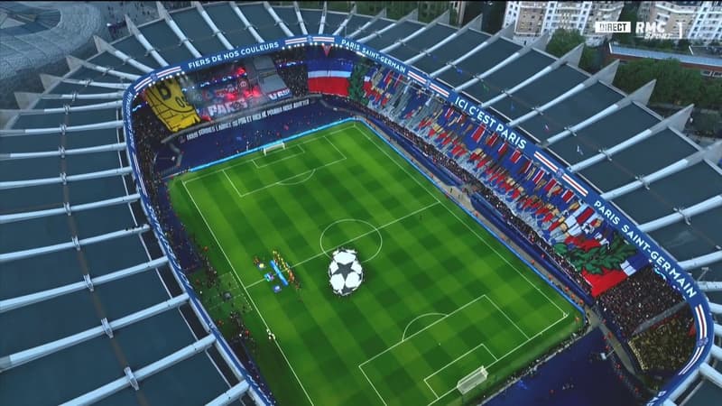 PSG-Dortmund: les images du magnifique triple tifo des supporteurs parisiens