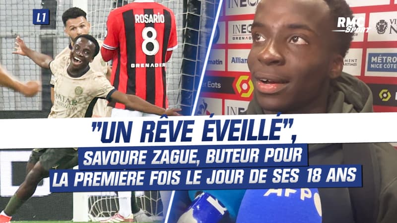 Nice 1-2 PSG : “Un rêve éveillé”, savoure Zague, buteur pour la première fois le jour de ses 18 ans