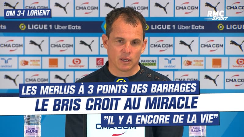 OM 3-1 Lorient: “Il y a encore de la vie” Le Bris croit au miracle pour accrocher les Barrages